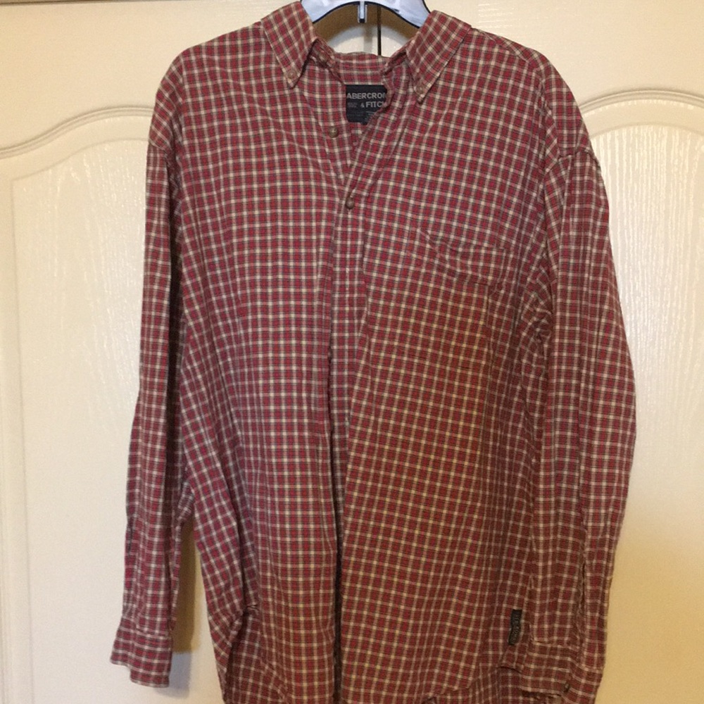 Late 90s Abercrombie & Fitch men’s long sleeve flannel plaid shirt Med EUC M